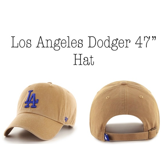Los Angeles Dodgers 47 Brand Khaki Clean Up Adjustable Hat - Picture 1 of 2